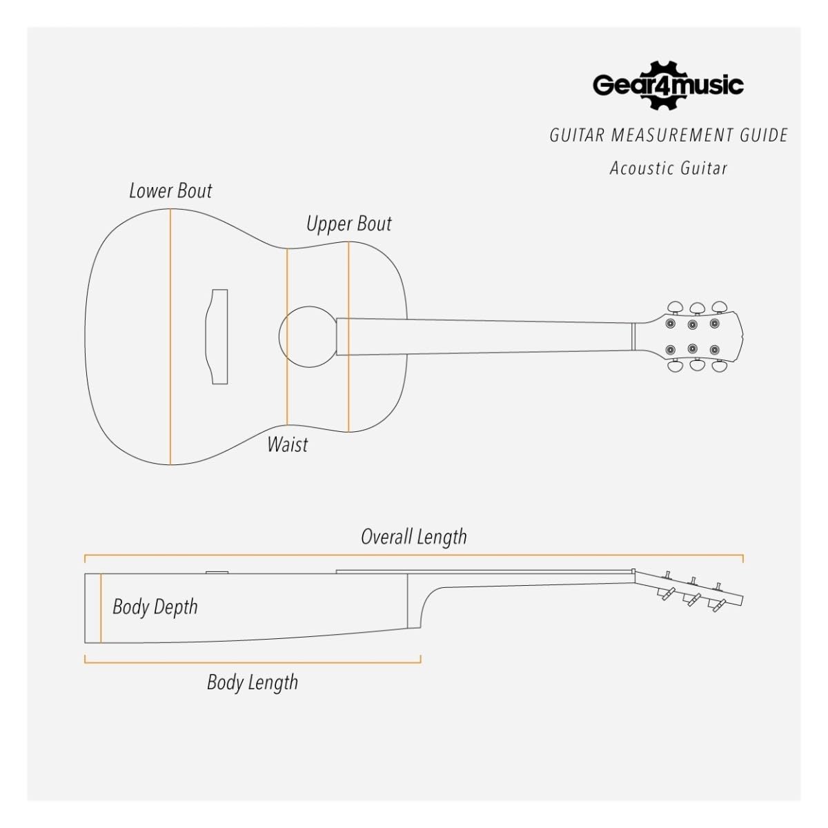 gear4music Funda de Guitarra Acústica/Clásica 3/4 Acolchada
