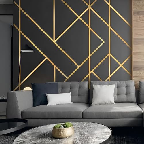 Image of ARBAIN Stainless Steel Self Adhesive Trim Strip Mirror Gold Finish 12mm x 16.4ft (5m) Roll Peel and Stick for Wall Decoration, Office, Home, Bedroom, Highlighters Border Wardrobe (Pack of 1 Roll)