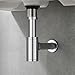 Produktbild KENES Siphon Universal für Waschbecken & Waschtisch - Röhrensiphon/Siphon Waschbecken | Röhrensiphon Geruchsverschluss | Abflussgarnitur passgenau - Chrom
