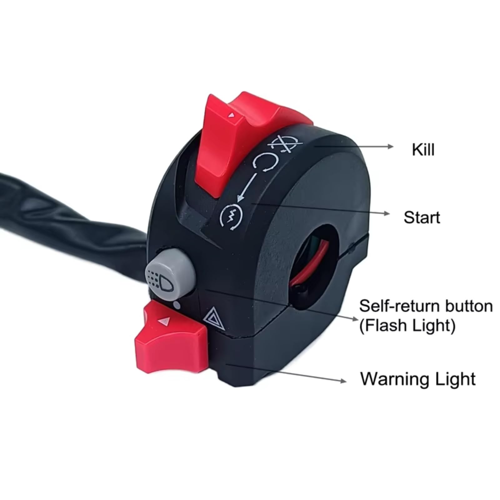 Interruttore manubrio da moto 7/8 ''22mm Interruttori Moto Moto Faro Avvertimento Luce Start Kill Manubrio Controller Pulsante Interruttore Per ATV Scooter
