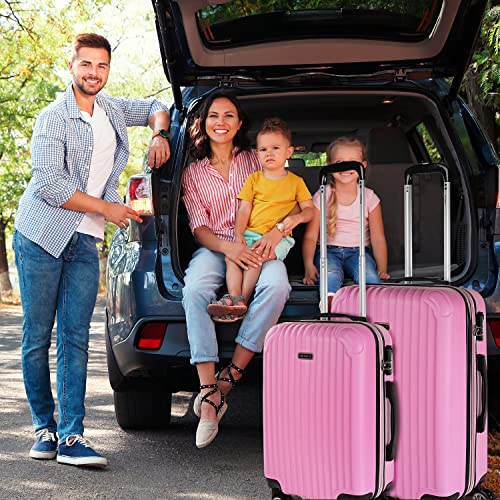 Image of ITACA Juego Maletas de Viaje 4 Ruedas Trolley ABS. Extensibles Rigidas Resistentes y Ligeras. Mango Asas Candado. Pequena Cabina Low Cost, Mediana y Grande y neceser. T71500, Pink, S + M, Casual
