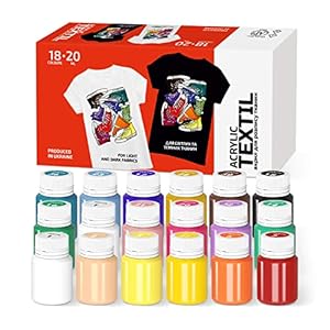 7 Artists Textilfarbe Set, 18 Farben x 20ml