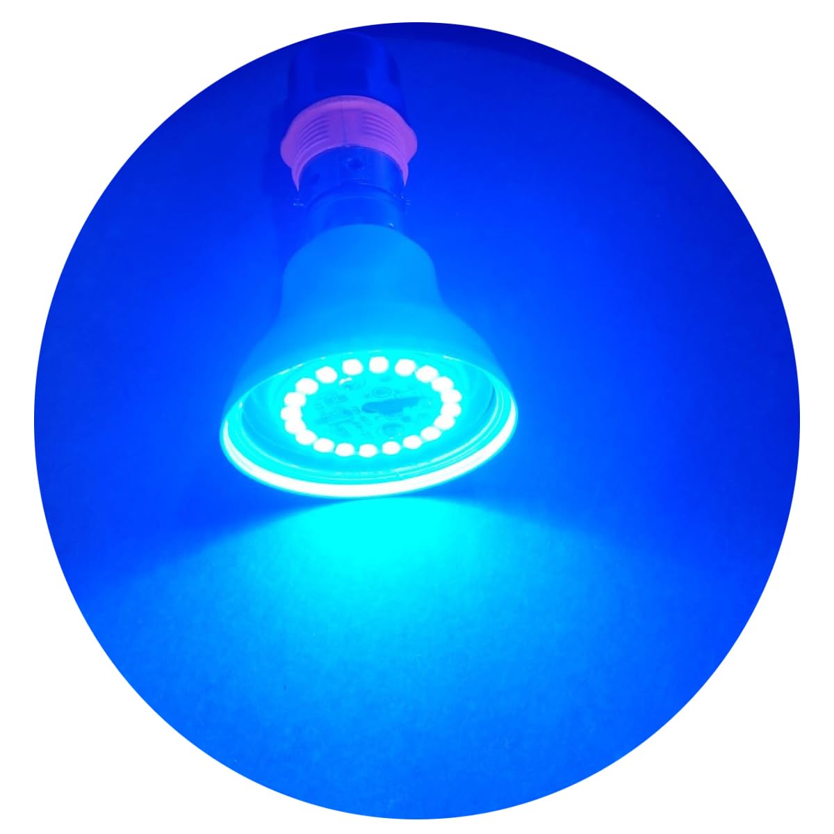 TORPE-10W 20 LED Blue 450nm Plant Grow Light Bulb B22 with clear pc cover.