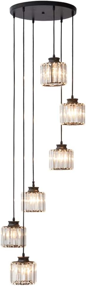 Chandelier Building Living Room Middle Floor Long Candle Holder Round Crystal Candle Holder for Living Room Dining Room Bedroom