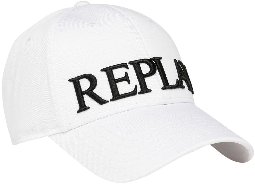 Replay Unisex Women's Men's Baseball Cap Made of Cotton, White (Optical White 001), One Size