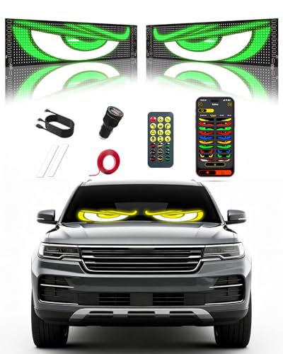 Devil Eyes Light for Windshield: 23.4"x4.7" LED Sign with APP