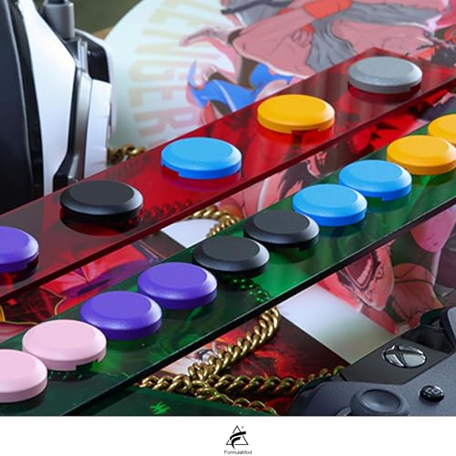 Image of Leverless Controller Keycaps Replacement Button Caps,4PCS 23mm Arcade Replacement Hitbox Button Caps for Mechanical PushButtons,Caps for TTC /Cherry /Akko Switches Caps(Yellow)
