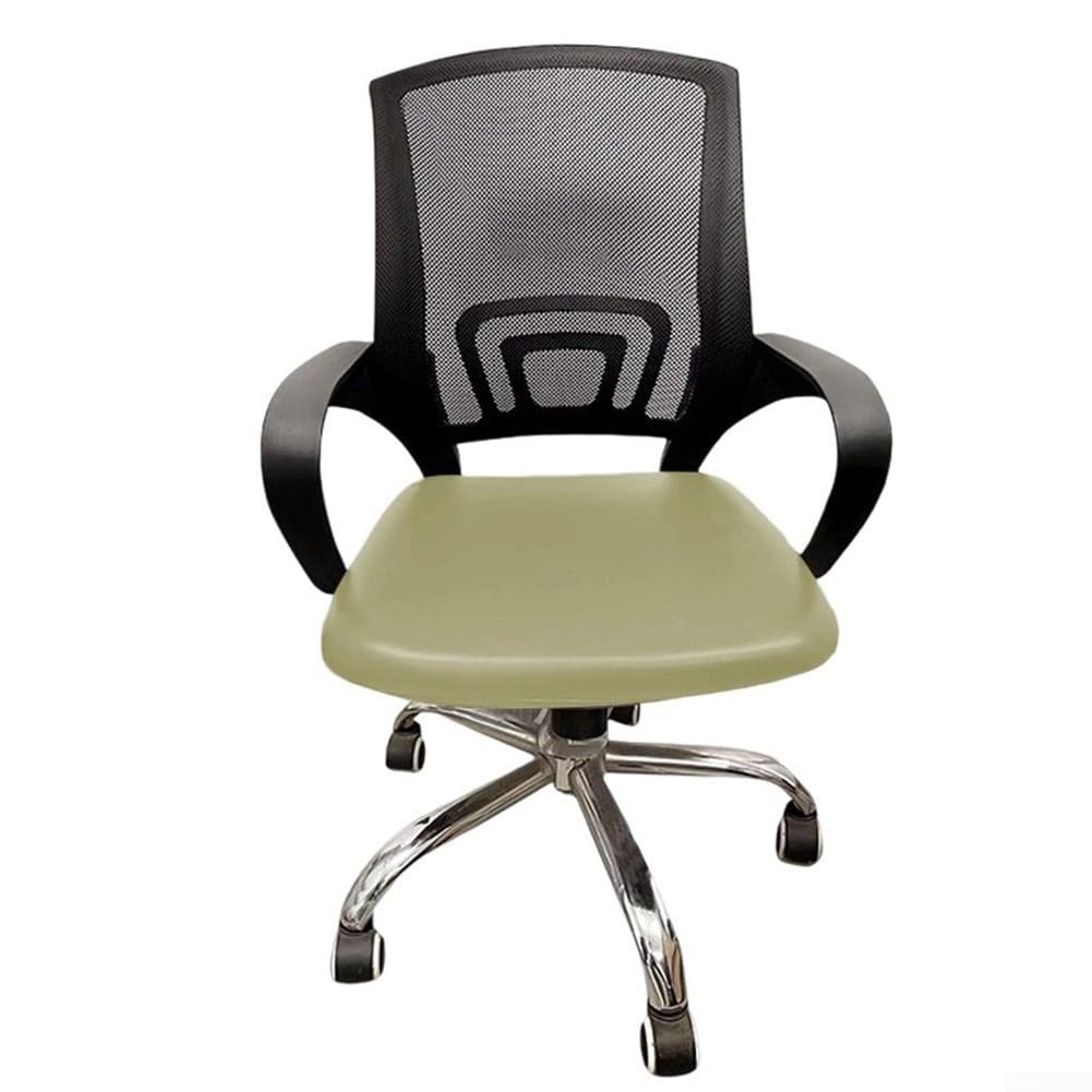Water Resistant Office Chair Seat Cover, Washable Stretch Slipcover for Home Desk Computer Chairs, Pet Friendly Protection, 45x53cm, Orange(Green)