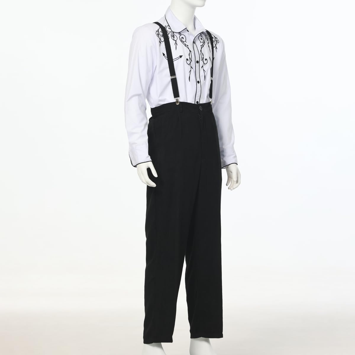COSDREAMER Pioneer Colonial Pantalon de Fermier médiéval pour Homme - Pantalon d'halloween et Cosplay avec Bretelles