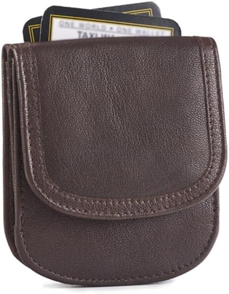TAXI WALLET Brown 03 Small Compact Slim Genuine Leather Coin Purse Wallet and Card Holder