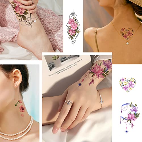 Roarhowl Extra Large Temporary Tattoo For Women Girls Sexy Tattoo Flower Waterproof Fake Tattoos Fake Tattoo #TOP6