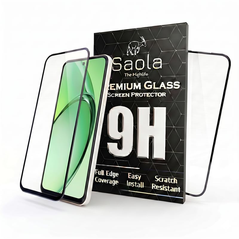 Image of Saola HD Clear Tempered Glass for OPPO K12x 5G | High Strength 9H Protection, Smooth Touch, Full Coverage Screen Guard, 2-Step Installation Kit | Quick & Easy Application (Pack of 2)