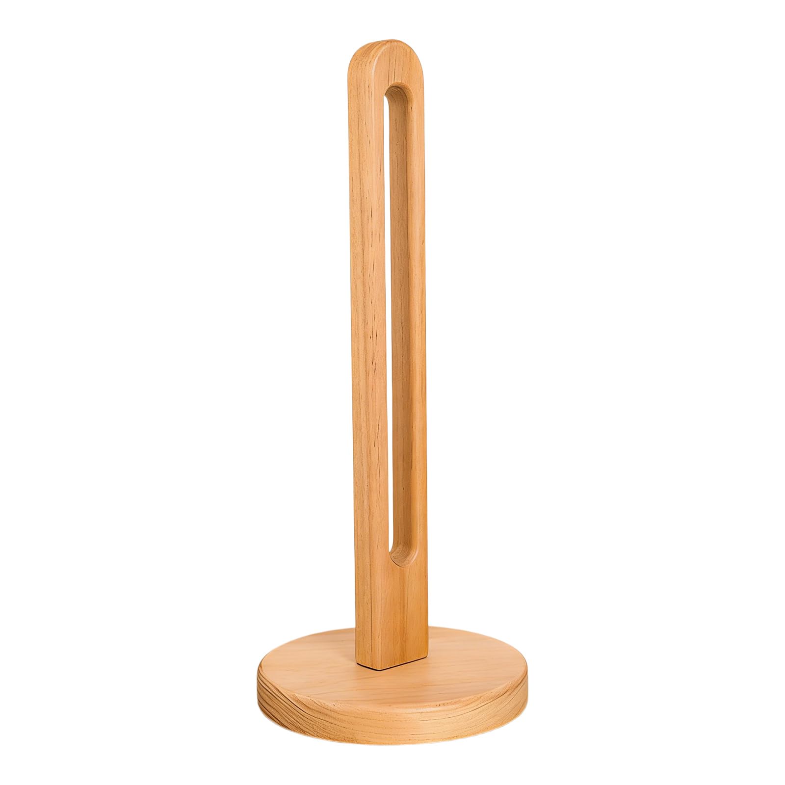Elnwnnkc Pine Varnish Color Wooden Tissue Holder With Weighted Center Heavy Type Wooden Napkin Holder For Kitchen Or Bathroom Minimalists Wood Paper Towel Stand