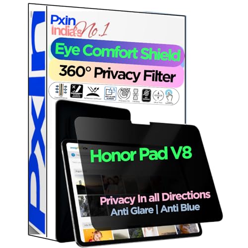 Image of PxIn Tablet Privacy Screen Guard compatible with Honor Pad V8 | No.1 | Anti Glare | Anti Blue Light | Anti UV | 4 Way Privacy Filter | 360 Privacy | Eye Protect