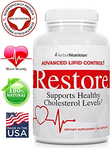 Restore - Supports Healthy Cholesterol, Red Yeast Rice, Grape Seed, Folic Acid For Advanced Lipid Control, All-Natural Bio-Actives, Help Promote Healthy Cholesterol And A 90 Day Guarantee (1) #TOP4