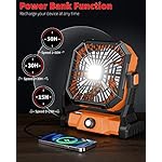 Portable Camping Fan,20000mAh Rechargeable Battery Powered Fan with LED Lantern, USB-C Battery Operated Fans,Ultra Quiet, for Outdoor Indoor Use,Travel, Tent, Beach, Picnic, Barbecue, Fishing, Home - Image 3