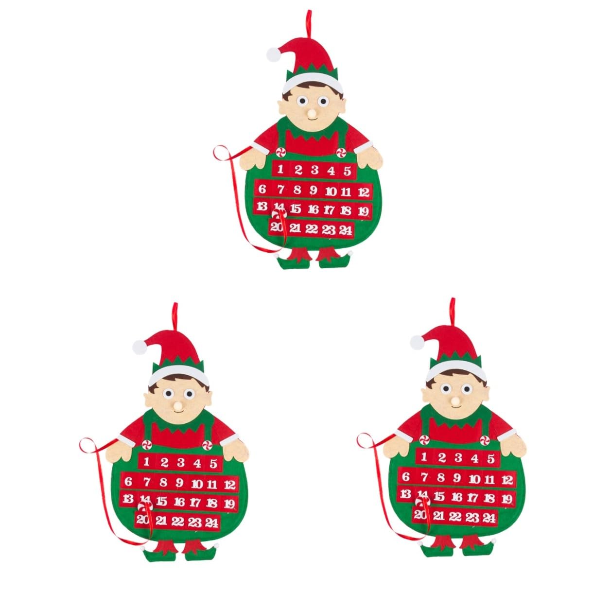 MAGICLULU 3 Pezzi Calendario Dell'Avvento Di Natale Ornamenti Della Natività Calendario Dell'Avvento Da Parete Ornamento Di Santaur Per Le Vacanze Calendario