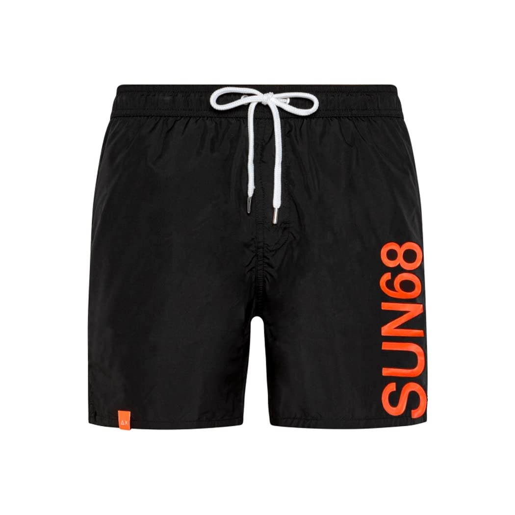 Sun68 Uomo Swim Pant With Macro Logo On Front H32103 58 Col.Royal L/Royal
