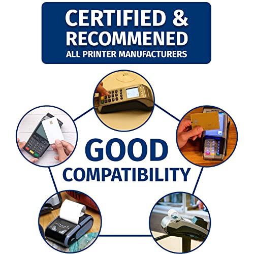 (50) Gorilla Supply 2 1/4 X 63 Thermal Paper Receipt Roll Clover Mini Flex Verifone Vx520 Ingenico Ict200 Ict220 Ict250 Fd400, 2.25 X 63 Ft, Pos/Cash Register, Fits All Credit Card Terminals, Bpa Free, 50 Rolls #TOP4