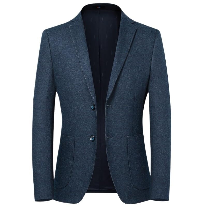 Mens Light BlueTwo Button Summer Suit Jacket Mens Casual Blazers Stretch Slim Fit Soft Wrinkle Free