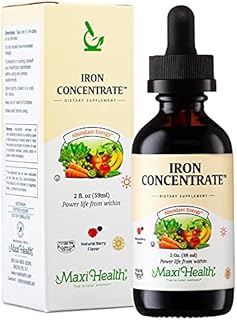 Maxi-Health Iron Supplement 15mg Per ML – Increase Energy and Blood Levels Without Nausea or Constipation – Liquid Iron Drops For Men, Women, And Kids – 2 oz. – Kosher Vitamin