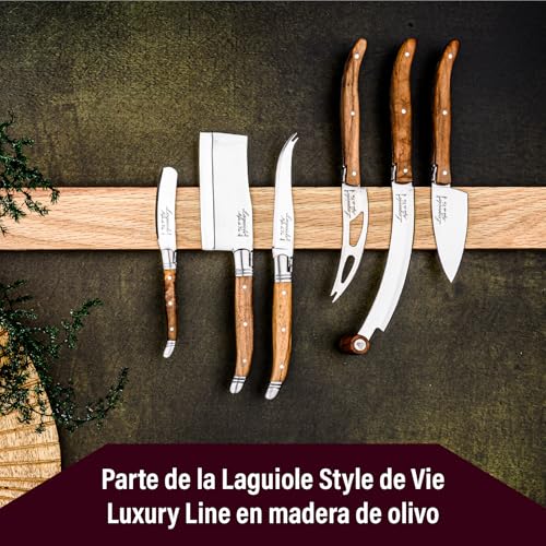 Cuchillo para queso Laguiole Style de Vie set de 3 piezas de madera de olivo 7