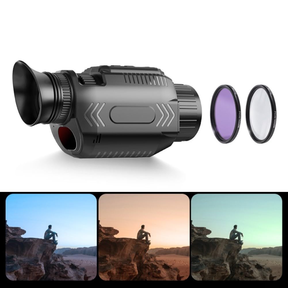 Monoculaire de vision nocturne avec vidéo 4K, zoom numérique 28x, batterie rechargeable USB C d'une durée de 8 heures pour l'extérieur et pour les activités nocturnes (D)