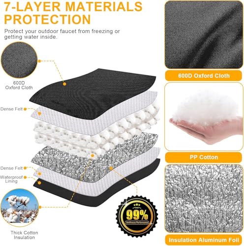 Cholila Cover Backflow Preventer Cover Insulated (5˚F) - 14" W x 26" H Backflow Cover for Winter Pipe Freeze Protection - Sprinkler Covers for Outside - Double Wall Insulation Cover Black by Cholila Cover - Image 2