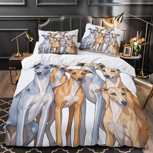 Housse de couette microfibre whippet fermeture éclair parure 135x200