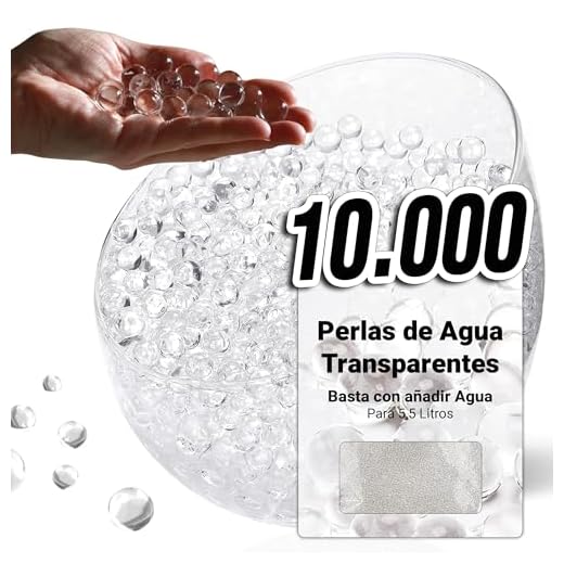 comforder – Perlas de Agua Transparentes – 10 000 Bolas de Gel para Plantas y Jarrones – No Tóxicas y Biodegradables