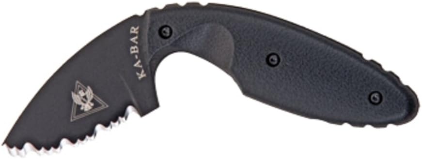 KA-BAR TDI Law Enforcement Fixed Blade Knife 2.3125" Fully Serrated Drop Point AUS-8 Matte Blade Zytel Handle Black