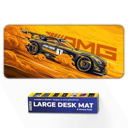 Image of Mercides-AMG Gaming - Extended 80x33CM Large Rubber Base Mat with Stitched Edges, Non-Slip Design for Ultimate Setup Accessories & PC Use - Long Pad for Gamers