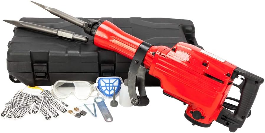 2200Watt Heavy Duty Electric Demolition Jack Hammer Concrete Breaker 2 Bits w/Carrying Case 2200W 1-1/8" Electric Demolition Jack Hammer Concrete Breaker Chisels
