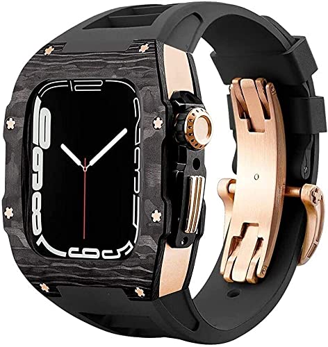 Boîtier en fibre de carbone SCHIK avec bracelet sport pour Apple Watch 45mm