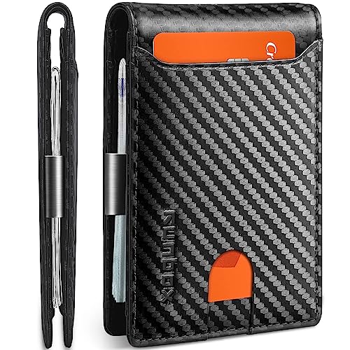 RUNBOX Slim Wallets for Men - Leather Money Clip Mens Wallet - RF...