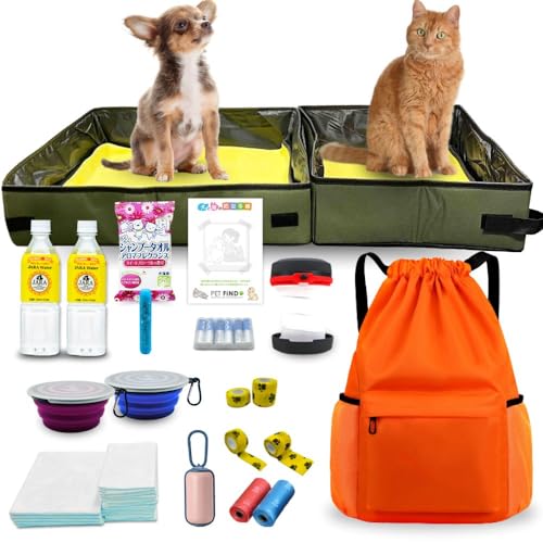 PET FiND 【ペット災害危機管理士監修】ペット用防災セット 犬猫兼用 非常用持ちだし 非常用防災リュック付き ペット防災グッズ オレンジとグリーンのサムネイル