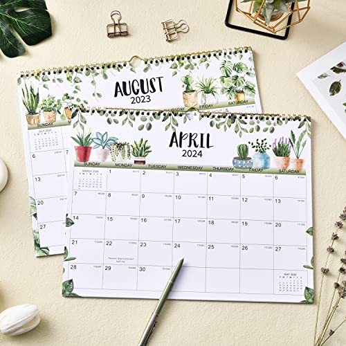 Calendar 2023-2024 - Jul. 2023 - Dec. 2024, 2023-2024 Wall Calendar, 18-Month Calendar, 15" X 11.5", Twin-Wire Binding + Hanging Hook + Thick Paper + Unruled Blocks With Julian Dates - Plants #TOP5