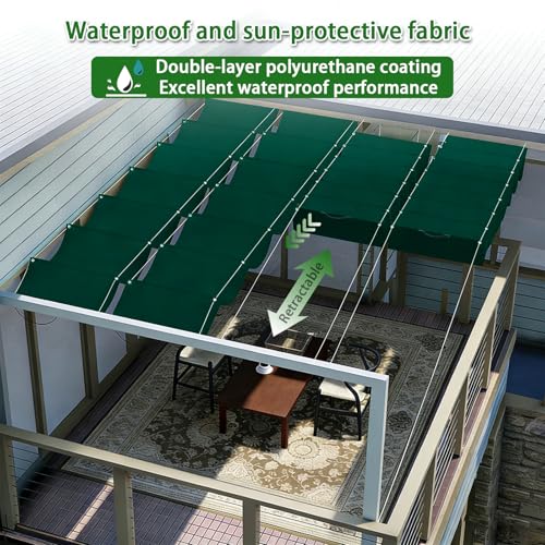 Voile solaire rétractable imperméable contre chaleur et pluie