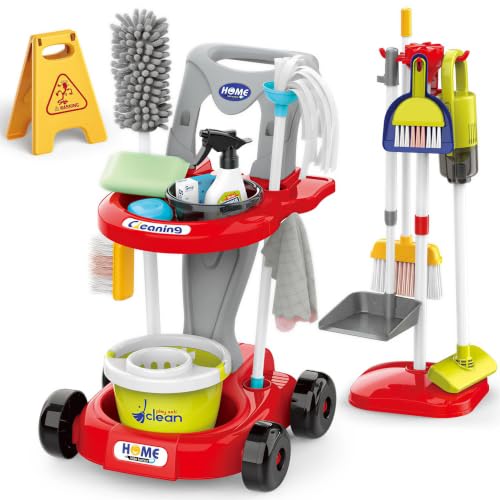Toddler Cleaning Toy Set,New 29 - with Vacuum Cleaner,Broom & Mop,Ages 3-5