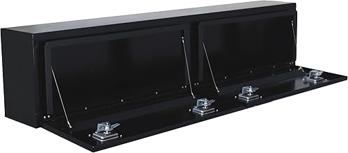 Miniatura 7 de Northern Tool Caja de herramientas para camión de montaje superior, acero, negro brillante, pestillos con mango en T, 72 pulgadas x 12 pulgadas x 16