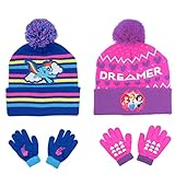 ABG Accessories 2 Pack, Toddler Winter Hat, Kids Gloves Or Mittens, My Little Pony, and Princess...