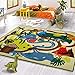 Booooom Jackson Dinosaur Rug Kids Area Rug Play Rug Educational Rug for Playroom Classroom and Kidroom Learning Carpet for Boys and Girls