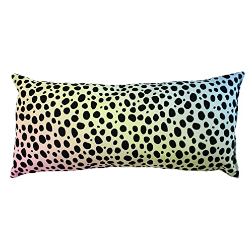 College Covers Everything Comfy Cheetah Print Decorative Pillow, 16x6 Inch, Pastel Gradient, Made in The USA