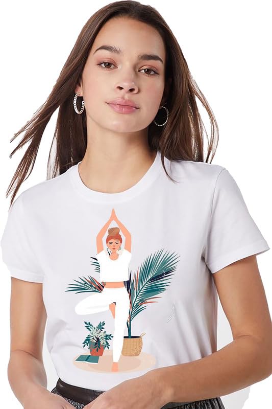Image of VLAM Regular Fit Women Exercise Gym Wear Print Oversized Women Tshirt