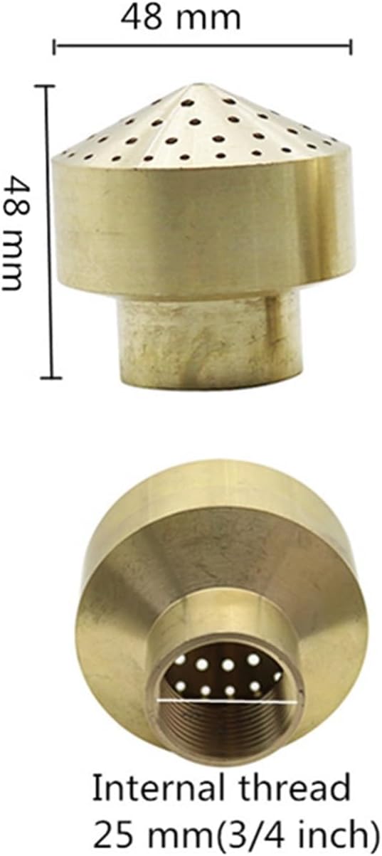 Compatible with 1 Piece Brass 1 4 Inch 1 2 Inch 3 4 Inch Internal Thread Type Fountain Nozzle Copper Diffuser Nozzle Garden Landscape Fountain(3I4 inch)