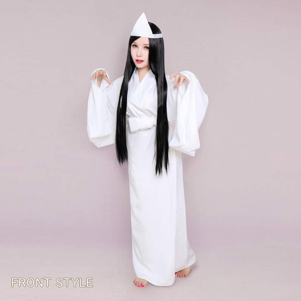 Amazon Co Jp 富士達 幽霊 コスプレ お化け 大人 コスチューム 衣装 貞子 ゴースト 和服 着物 天冠 帯付き ハロウィン 肝試し グッズ お化け屋敷 文化祭 ハロウィン Ghost ホビー