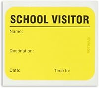 Vista 3 de School Visitor Log Book, Spiral-Bound Visitor Badges, Guest Register Book, Carbon Copy - 225 Badges - Neon Yellow