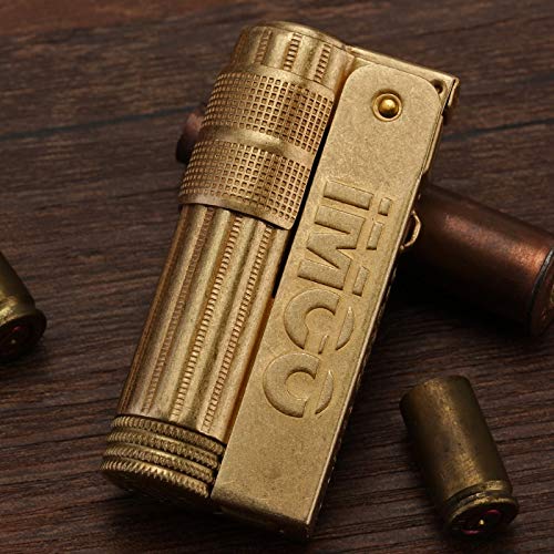 Lighters Classic Copper Lighter Vintage Style Oil Petrol Refillable Flint Ignition Grinding Wheels