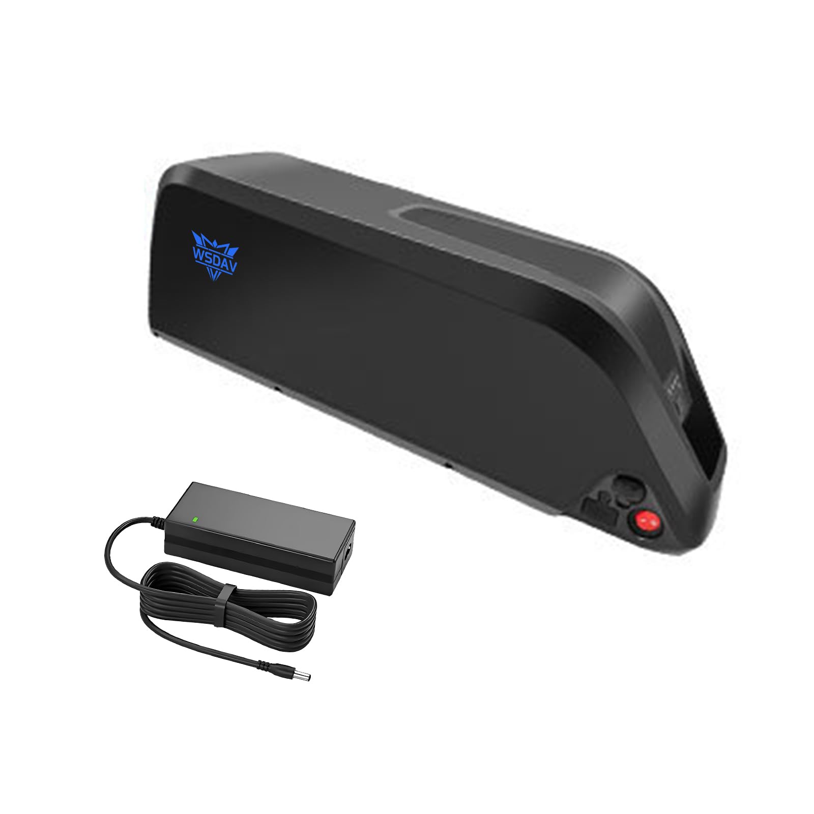 WSDAV E-bike Battery 36V 48V 52V Down Tube Battery 8Ah 10Ah 13Ah 15Ah 17.5Ah 18Ah 21Ah Lithium Batteries with Charger and BMS,36V13Ah