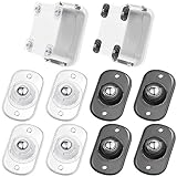 Honoson 8 Pcs Self Adhesive Caster Wheels Appliance Rollers Appliance Sliders for Kitchen 360° Swivel Universal Wheel Mini Small Kitchen (Clear Black White with 1 Steel Ball Style)